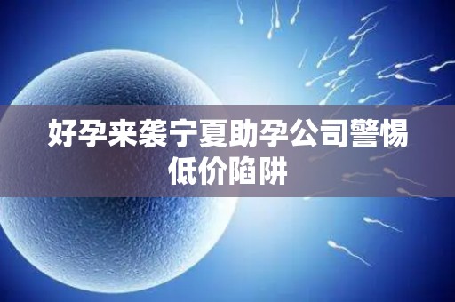 好孕来袭宁夏助孕公司警惕低价陷阱