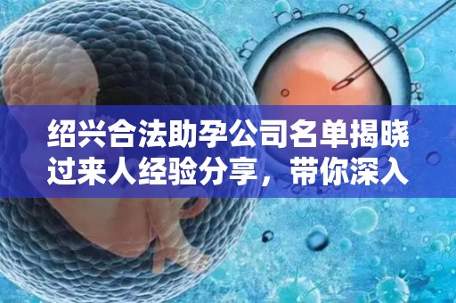 绍兴合法助孕公司名单揭晓过来人经验分享，带你深入了解