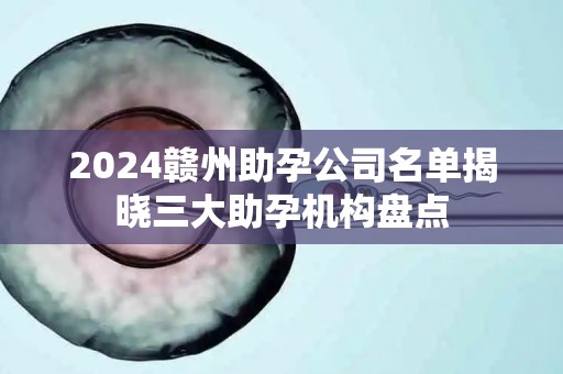 2024赣州助孕公司名单揭晓三大助孕机构盘点