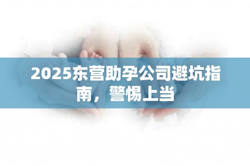2025东营助孕公司避坑指南，警惕上当