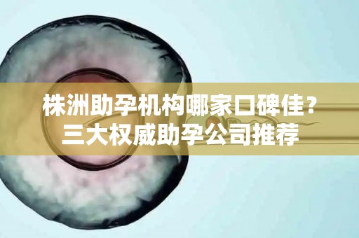株洲助孕机构哪家口碑佳？三大权威助孕公司推荐