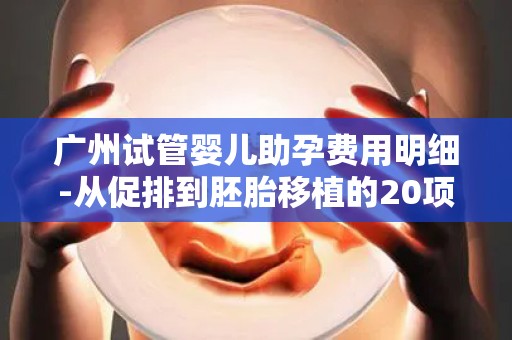 广州试管婴儿助孕费用明细-从促排到胚胎移植的20项隐藏开支预警!