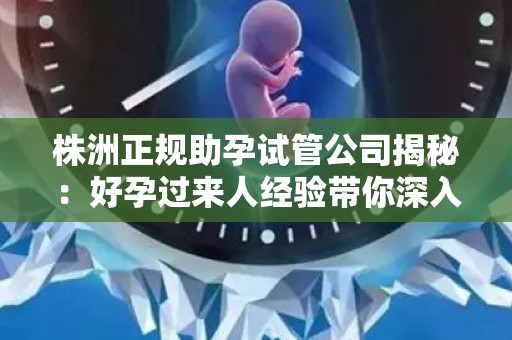 株洲正规助孕试管公司揭秘：好孕过来人经验带你深入了解