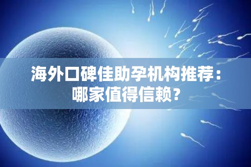 海外口碑佳助孕机构推荐：哪家值得信赖？