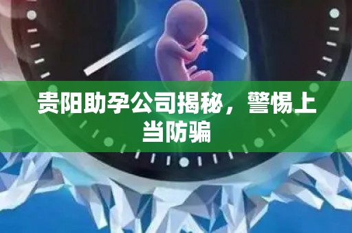 贵阳助孕公司揭秘，警惕上当防骗