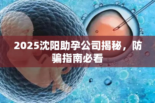 2025沈阳助孕公司揭秘，防骗指南必看