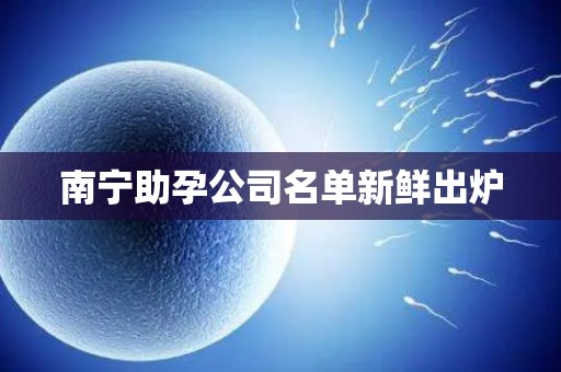 南宁助孕公司名单新鲜出炉