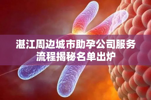 湛江周边城市助孕公司服务流程揭秘名单出炉