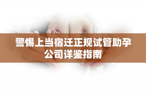 警惕上当宿迁正规试管助孕公司详鉴指南
