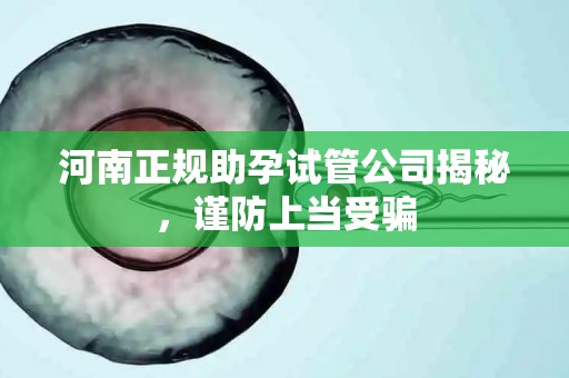河南正规助孕试管公司揭秘，谨防上当受骗