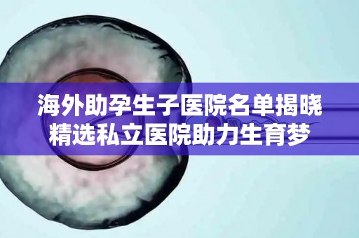 海外助孕生子医院名单揭晓精选私立医院助力生育梦