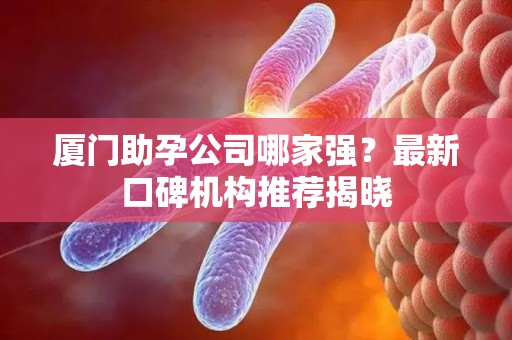 厦门助孕公司哪家强？最新口碑机构推荐揭晓