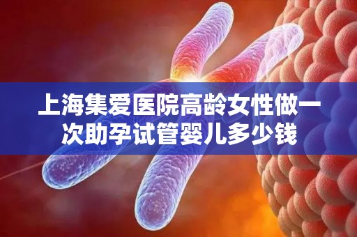上海集爱医院高龄女性做一次助孕试管婴儿多少钱