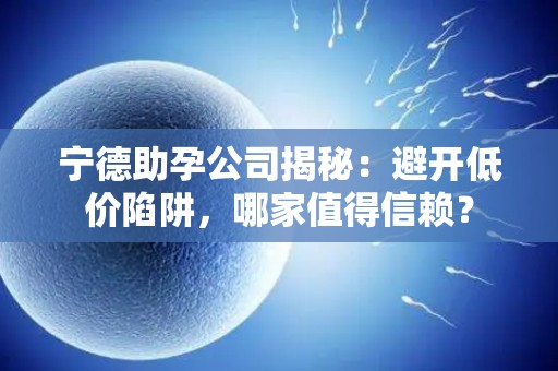 宁德助孕公司揭秘：避开低价陷阱，哪家值得信赖？
