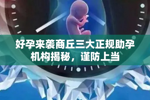 好孕来袭商丘三大正规助孕机构揭秘，谨防上当