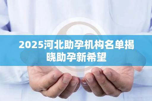 2025河北助孕机构名单揭晓助孕新希望