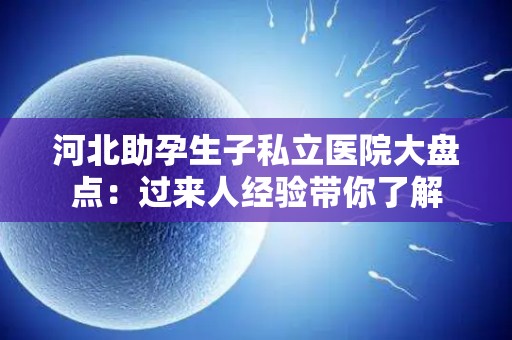 河北助孕生子私立医院大盘点：过来人经验带你了解