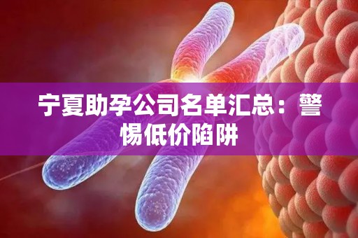 宁夏助孕公司名单汇总：警惕低价陷阱