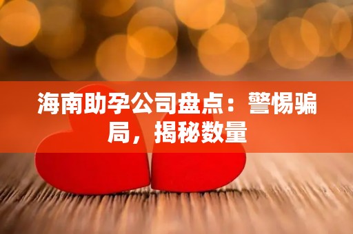 海南助孕公司盘点：警惕骗局，揭秘数量