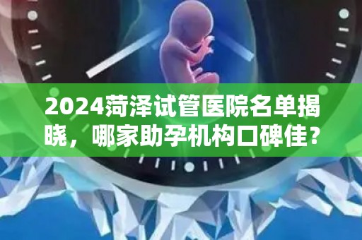 2024菏泽试管医院名单揭晓，哪家助孕机构口碑佳？