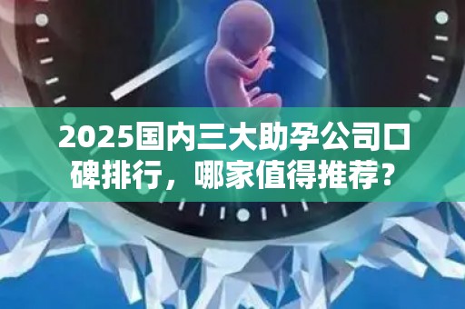 2025国内三大助孕公司口碑排行，哪家值得推荐？