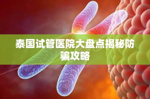 泰国试管医院大盘点揭秘防骗攻略