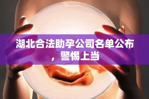 湖北合法助孕公司名单公布，警惕上当