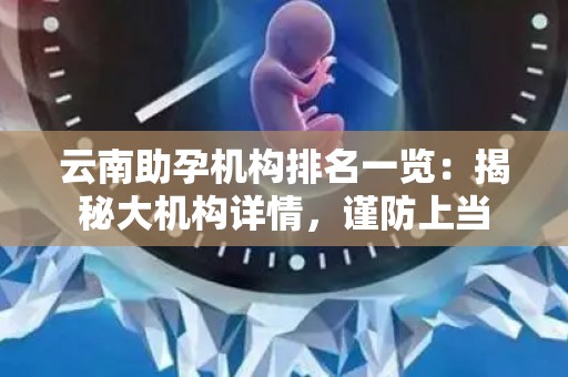 云南助孕机构排名一览：揭秘大机构详情，谨防上当