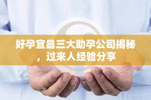 好孕宜昌三大助孕公司揭秘，过来人经验分享