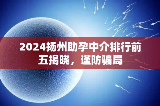2024扬州助孕中介排行前五揭晓，谨防骗局