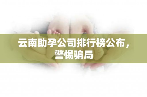 云南助孕公司排行榜公布，警惕骗局