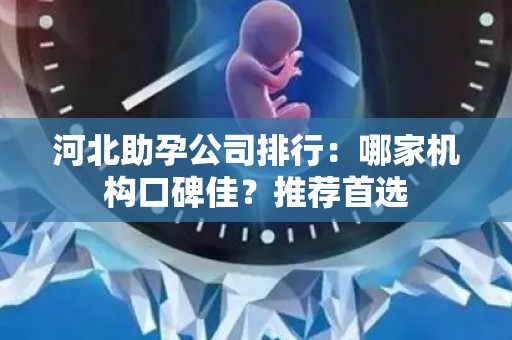 河北助孕公司排行：哪家机构口碑佳？推荐首选