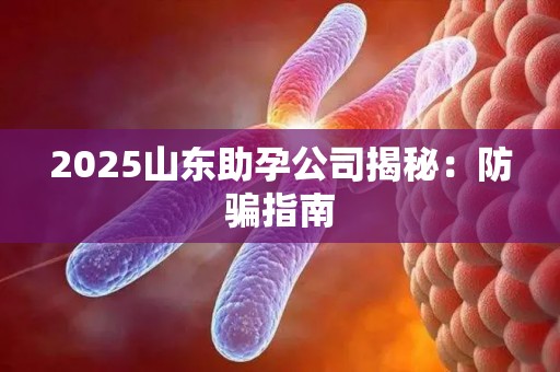 2025山东助孕公司揭秘：防骗指南