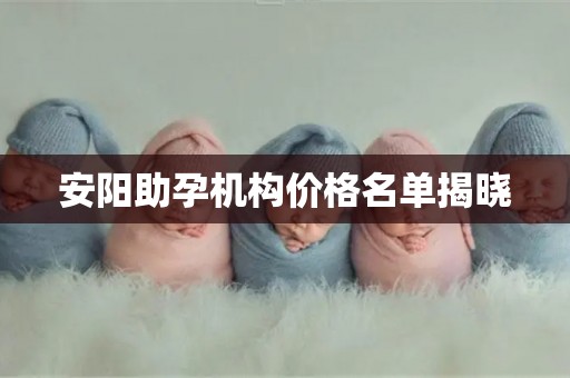 安阳助孕机构价格名单揭晓