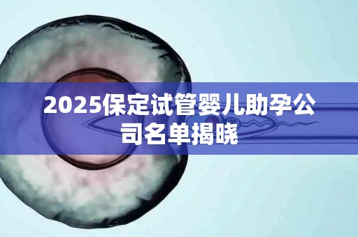 2025保定试管婴儿助孕公司名单揭晓