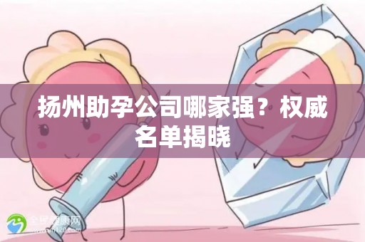 扬州助孕公司哪家强？权威名单揭晓