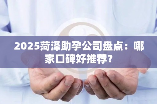 2025菏泽助孕公司盘点：哪家口碑好推荐？