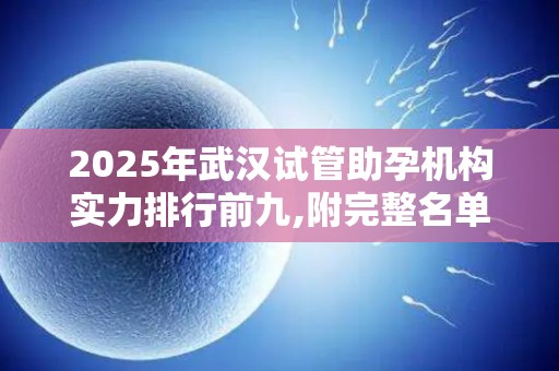 2025年武汉试管助孕机构实力排行前九,附完整名单解析!