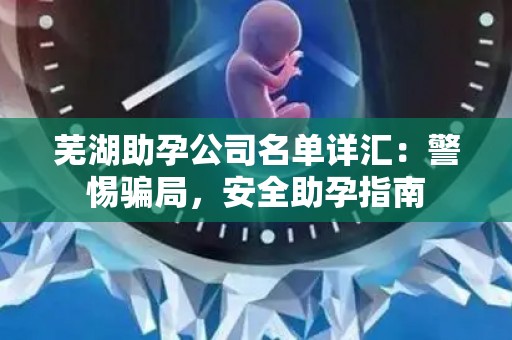 芜湖助孕公司名单详汇：警惕骗局，安全助孕指南