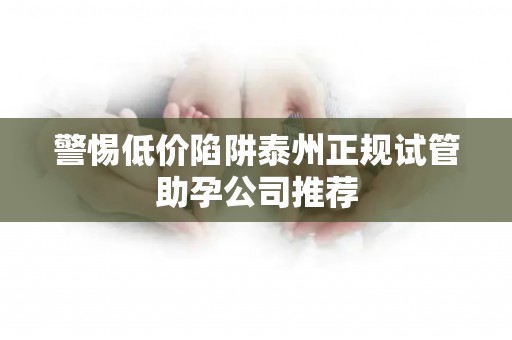 警惕低价陷阱泰州正规试管助孕公司推荐