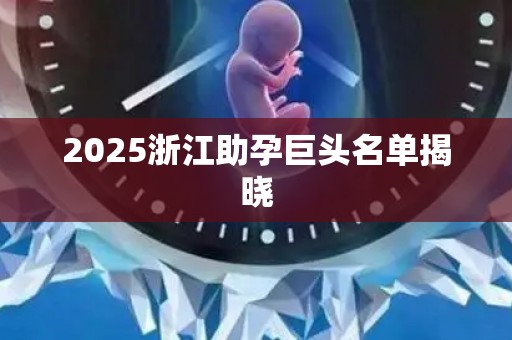 2025浙江助孕巨头名单揭晓