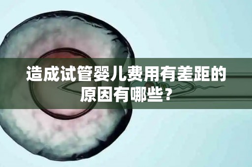 造成试管婴儿费用有差距的原因有哪些？
