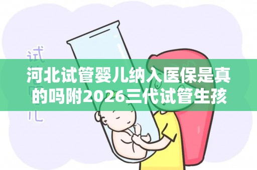 河北试管婴儿纳入医保是真的吗附2026三代试管生孩子更新收费