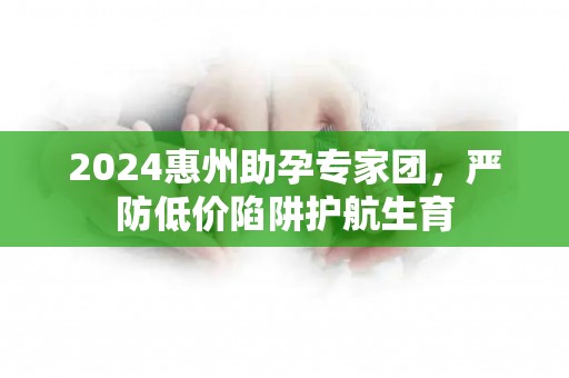 2024惠州助孕专家团，严防低价陷阱护航生育