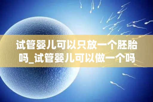 试管婴儿可以只放一个胚胎吗_试管婴儿可以做一个吗