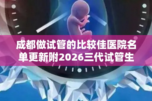 成都做试管的比较佳医院名单更新附2026三代试管生孩子条件解读