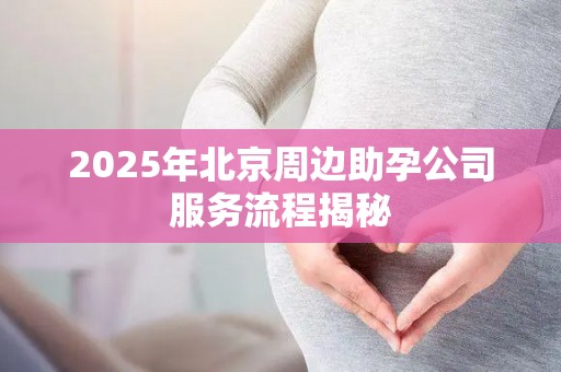 2025年北京周边助孕公司服务流程揭秘