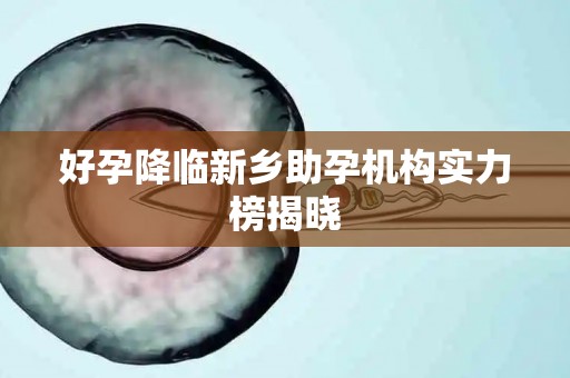 好孕降临新乡助孕机构实力榜揭晓