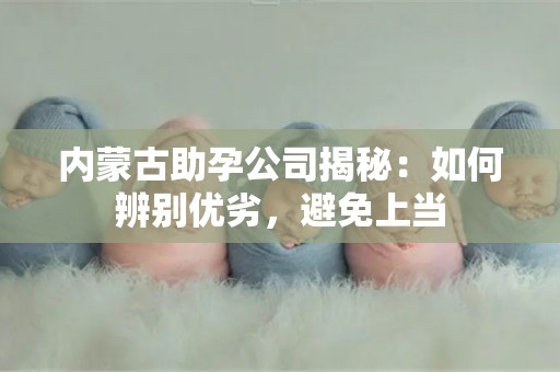 内蒙古助孕公司揭秘：如何辨别优劣，避免上当