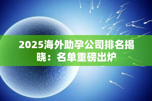2025海外助孕公司排名揭晓：名单重磅出炉